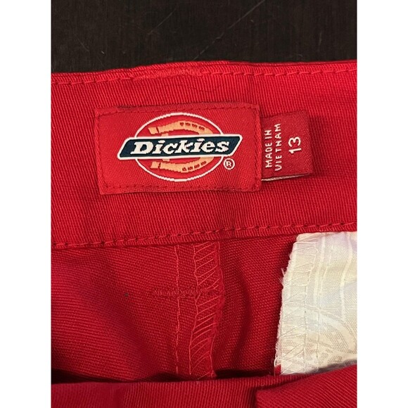 Dickies Girl Pants Womens 13 Red Bull Pant Mid Rise Boot Cut 33 Inseam NHH1011 - Picture 8 of 9